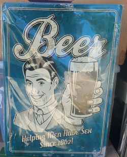 12"X17" Funny METAL SIGN "BEER HELPING MEN HAVE SEX SINCE 1862" For Bar or Man Cave NEW