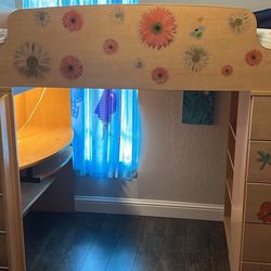 Twin loft Bed With Desk, Drawers, And Shelves 