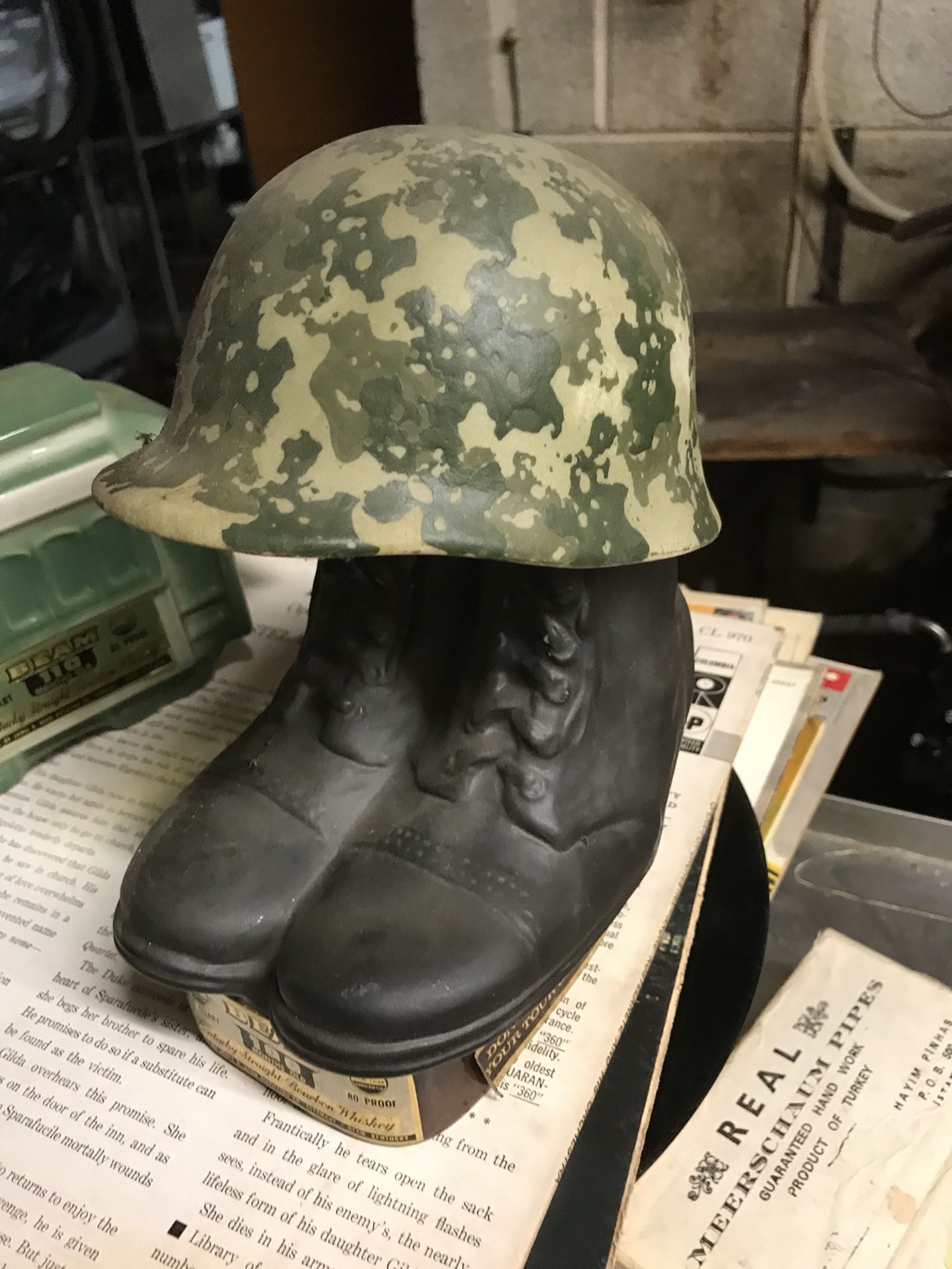 Jim Beam 100 Months Old Boots and Helmet Decanter