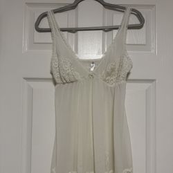 Gilligan & O'Malley Womens Lace Chemise Strappy Beige Lingerie Sleep