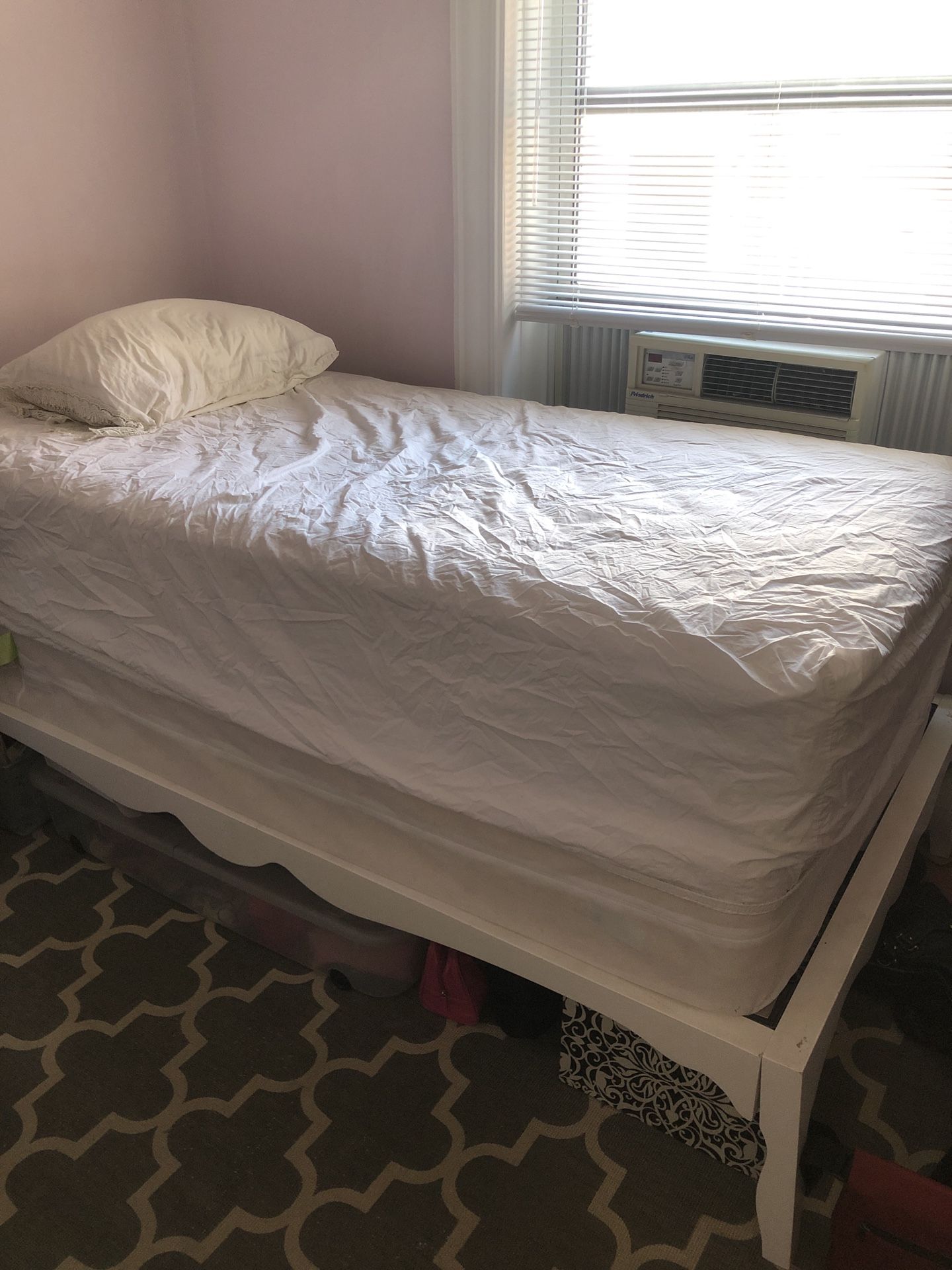 Twin size bed and frame