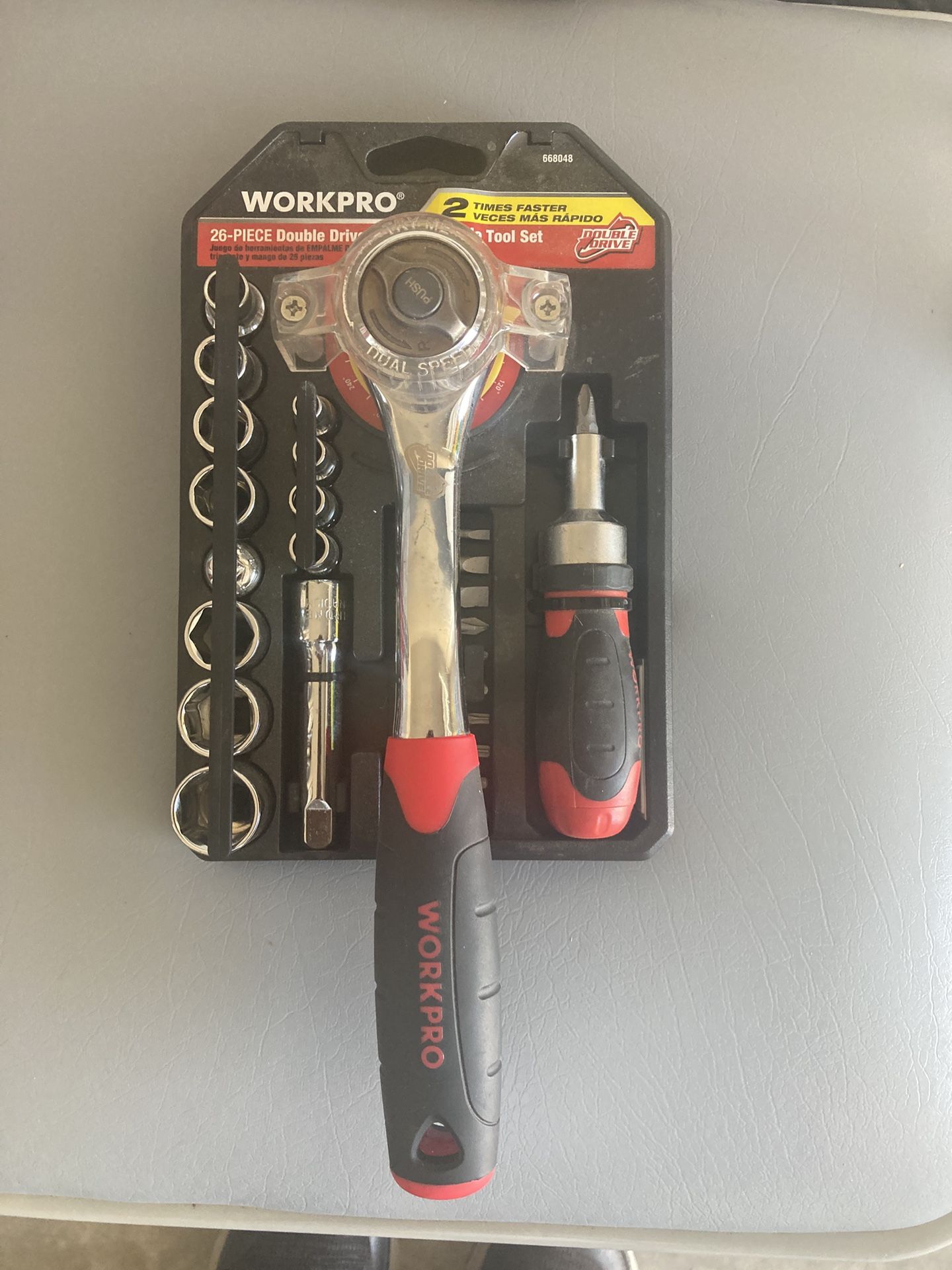 Double Drive Ratchet-NEW WORKPRO 26 Pieces Double Drive Ratchet Multifunction Tool Set, 668048.