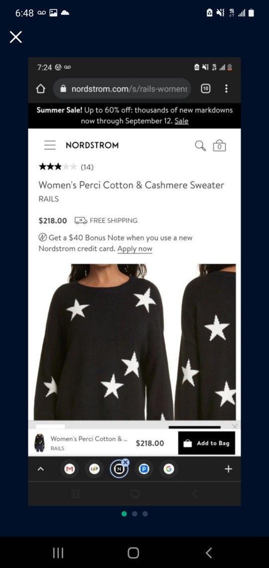 Nordstrom Rails Sweater Stars