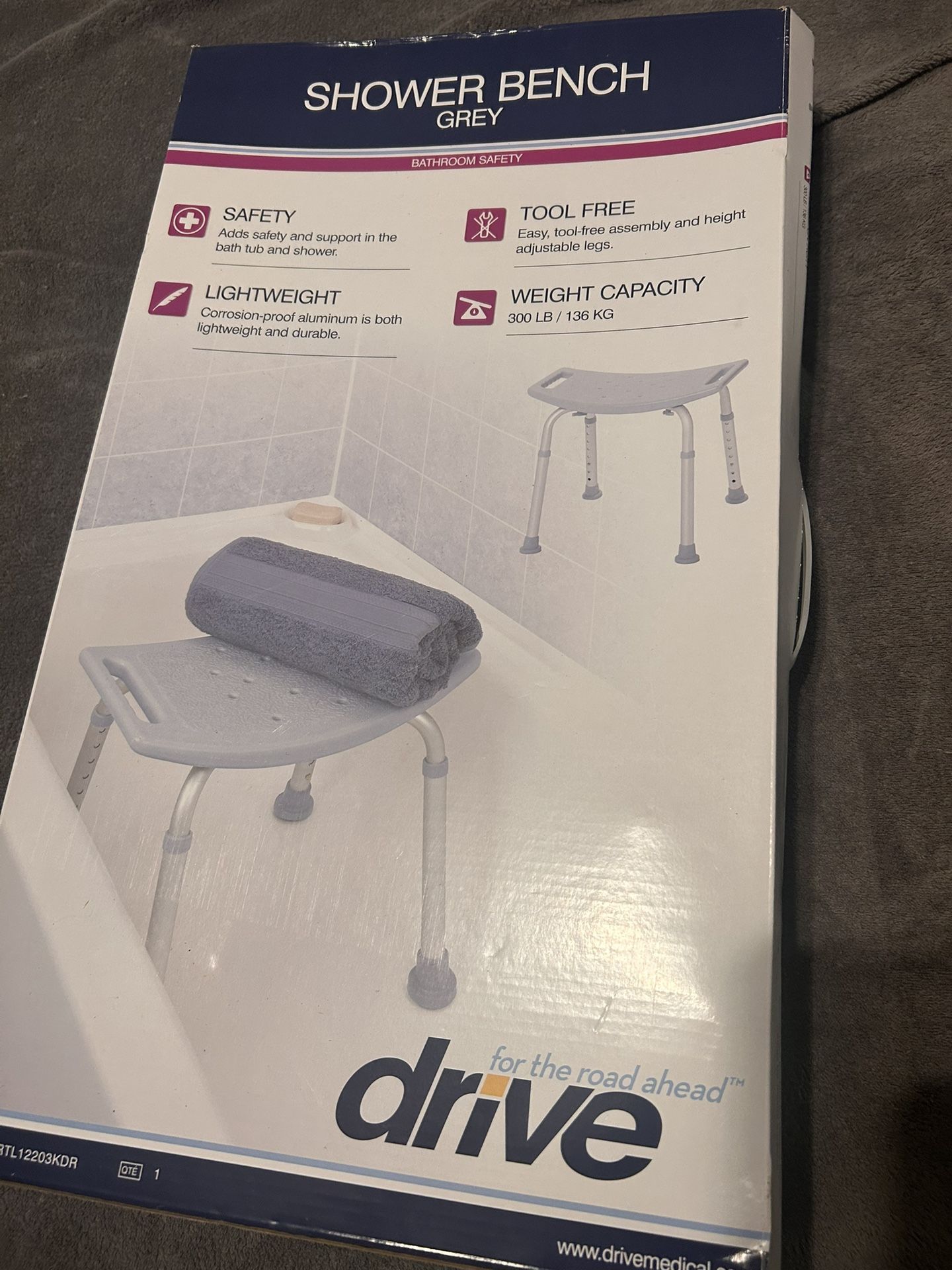 Grey Shower Bench