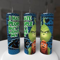 Carolina Panthers Football Grinch Holiday Tumbler