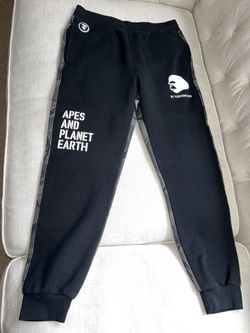 A Bathing Ape Joggers Gray AAPE Authentic Size M Original Good Condition