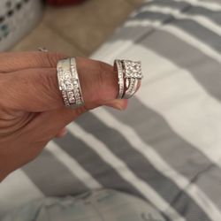 Sterling Silver Wedding Ring Set His And Hers