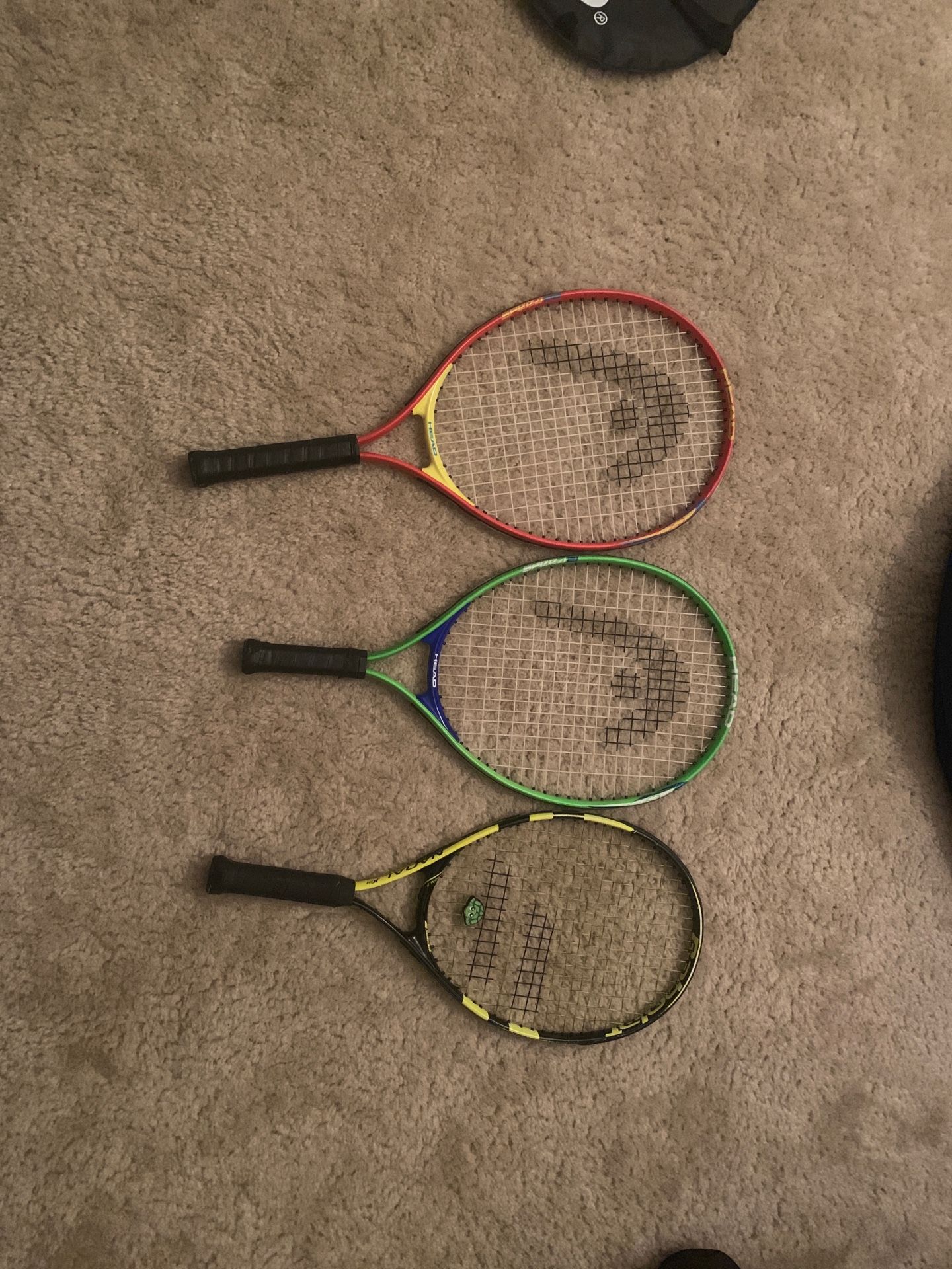 Ages 6-13 size tennis rackets(can buy individually)