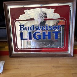Original Budweiser Light Pub Mirror