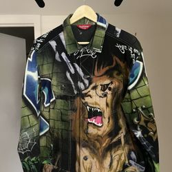 Supreme SS18 Lion’s Den Denim Trucker Jacket Medium