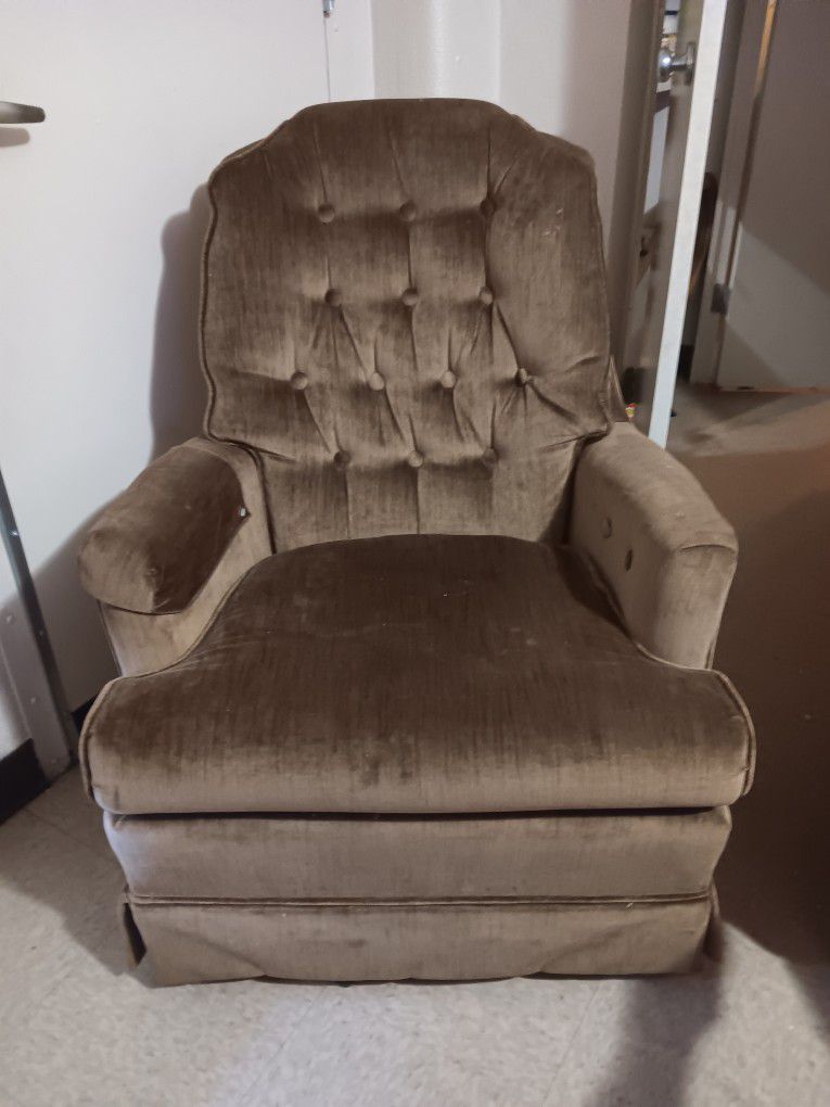 Brown Swivel Rocking Chair 
