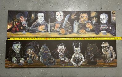 Kenrick Caron Horror Art Canvas Pair - Classic Monsters & Slashers