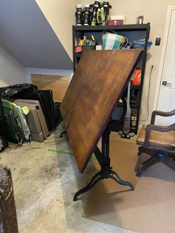 Antique Drafting Desk/Dining Room Table Thumbnail