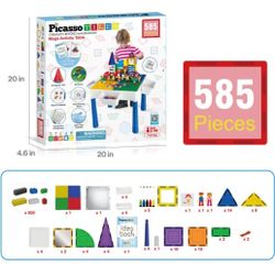 PicassoTiles 585 Piece Mega Activity Center Table Kids

