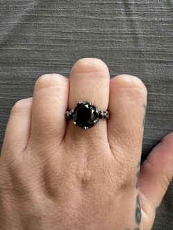 Size 7 Genuine Onyx Sterling Ring