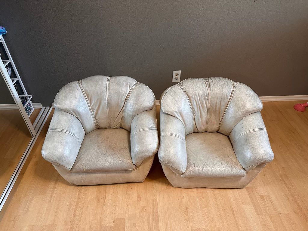 Mini Leather Armchair Couch Set