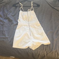White Denim Romper