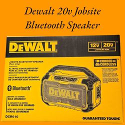 Dewalt 20v Jobsite Bluetooth Speaker (Tool Only) 
