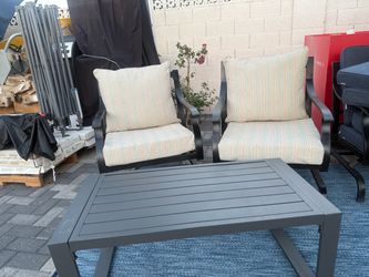 Outdoor Patio rocking Chairs and Coffee Table Set