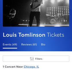 Louis Tomlinson Chicago Theater 4 Seats Together 