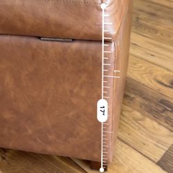 Leather Style Ottoman With Storage