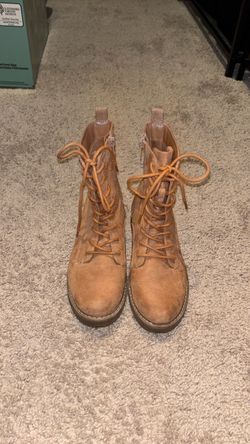 Brown Lace-Up Ankle Boots