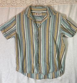 Mollusk California Mens Sz M Striped Short Sleeve Button Up Shirt Soft Cotton