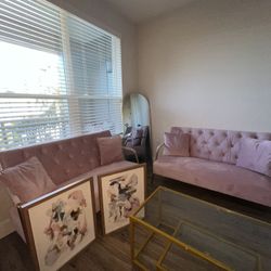 Pink Two Piece Love Seat 