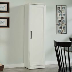 Sauder HomePlus Pantry Storage Cabinet, Soft White Single Door, Adjustable Shelves, Kitchen Storage Cabinet