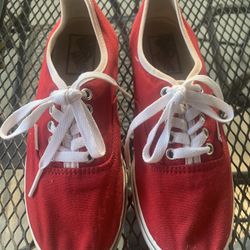 Vans Ladies Red Walking Leisure Rubber shoes Cute Sz 7.5