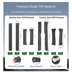 8pcs Door Sill Protector Compatible with 2020-2025 Jeep Gladiator JT 18-25 Wrangler JLU Door Entry Guard Entry Threshold Protector Replacement for 202