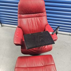 Ekornes Stressless Leather Recliner And Ottoman
