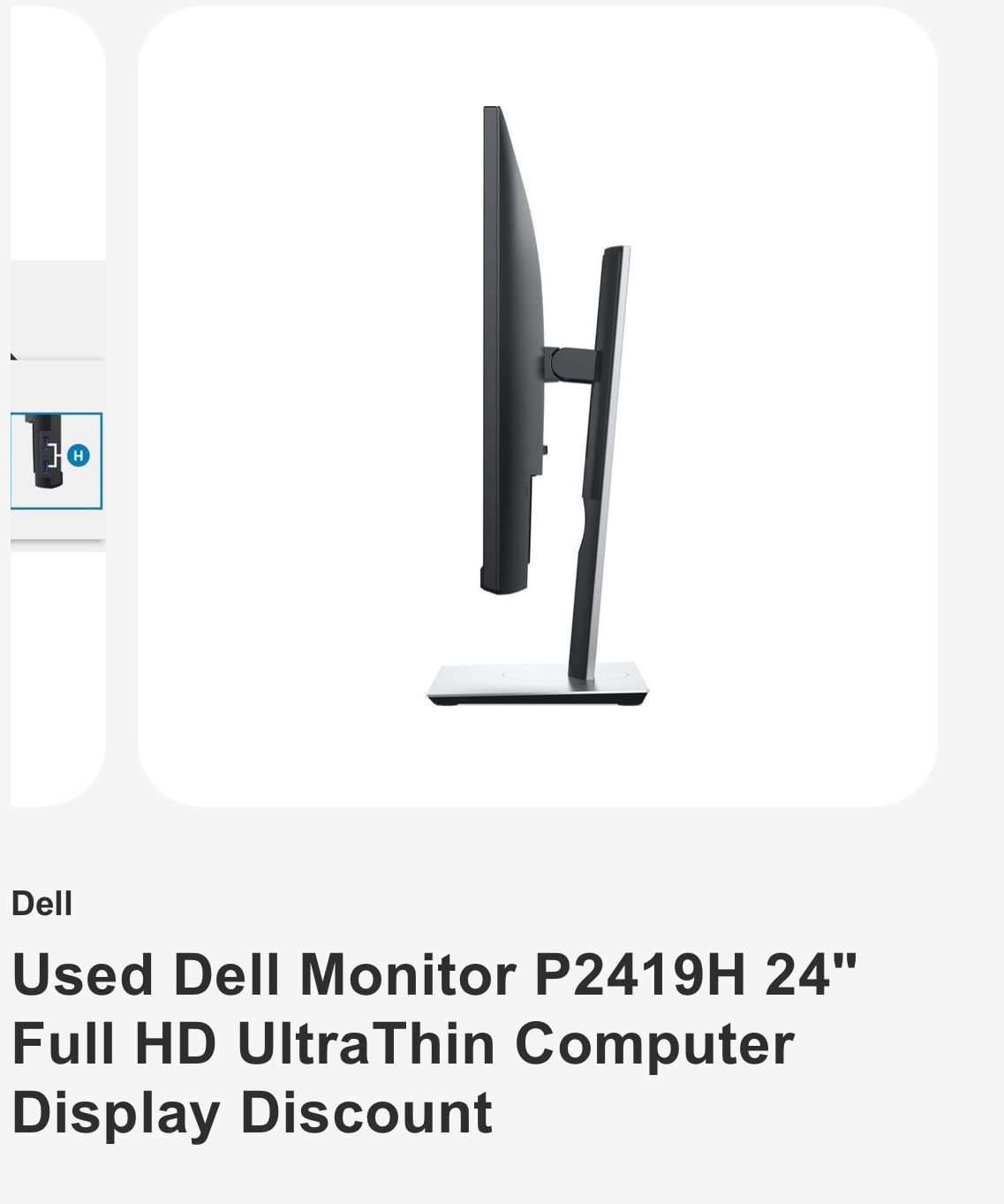 Dell Used Dell Monitor P2419H 24" Full HD UltraThin Computer Display Discount