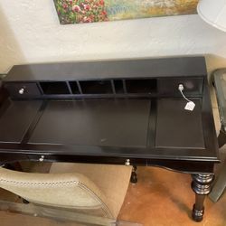 Leather Top Desk With Matching Chair