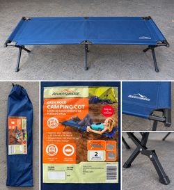 Adventuridge Easy-Fold Camping Cot – 74” x 29.5” – 242 lb Capacity