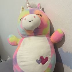 Squishmallow Hug Me Franca The Unicorn 18” 2020 Tie Dye Hearts