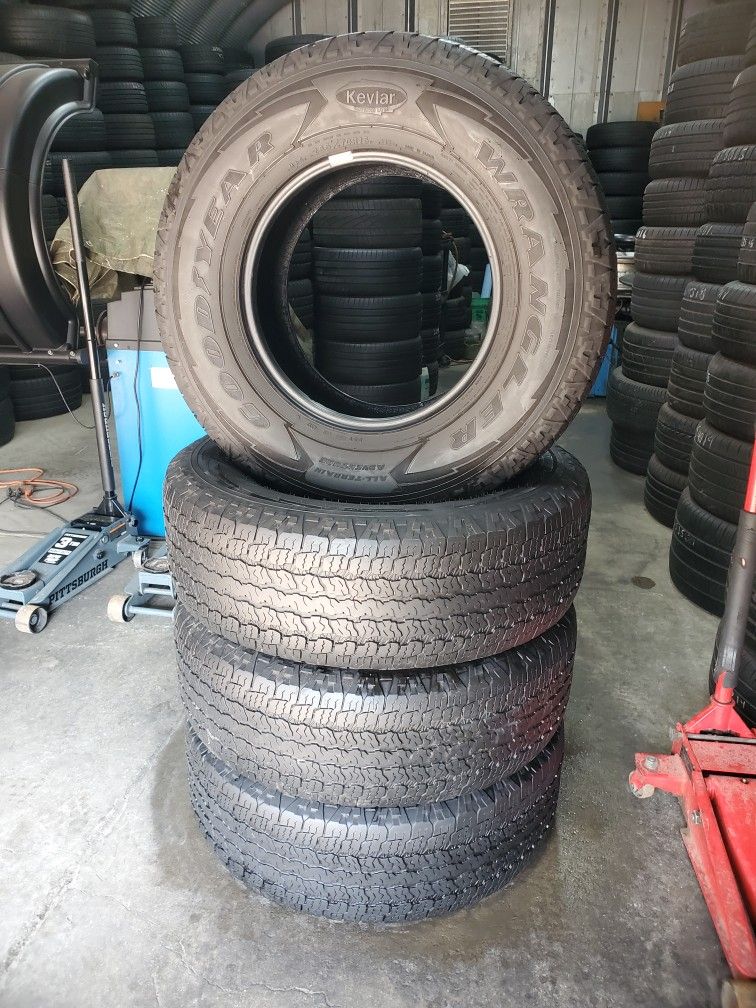 🔥 (4) 265 70 16 Goodyear Wrangler All Terrain Tires