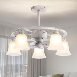 OSGNER Ceiling Fans with Lights - 25" Farmhouse Design
