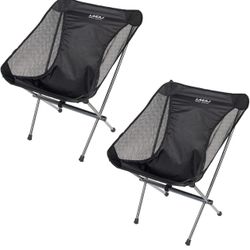 Ultra-Light Folding Camping Chair, Lightweight Rip-Stop Fabric, Durable 2 Pack