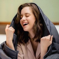 Smart Queen Weighted Blankets Adult (15 lbs, 48"x 72", Twin Size) Heavy Blanket, Premium Cotton with Natural Glass Beads