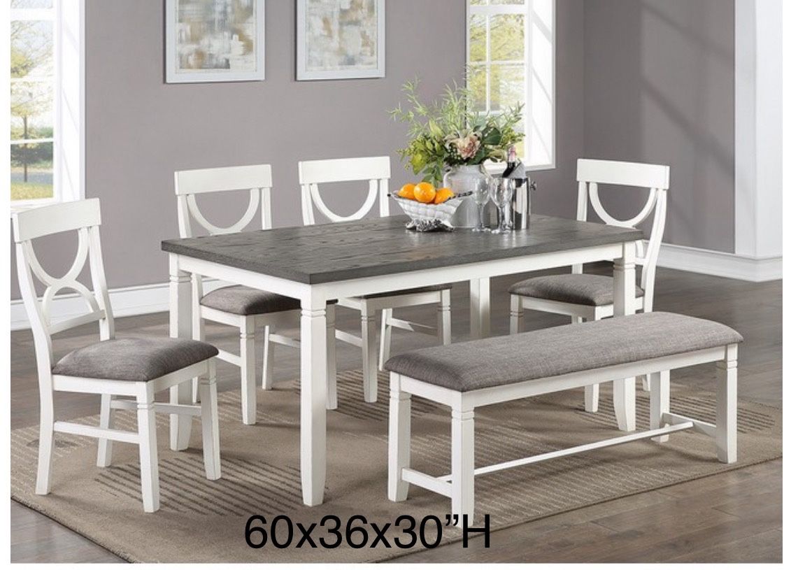 New Kitchen Dining Table Set White/grey K Furniture And More