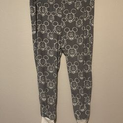Disney, Women’s Grey Mickey Mouse Print Elastic Waist Pajama Pants,  Size XL