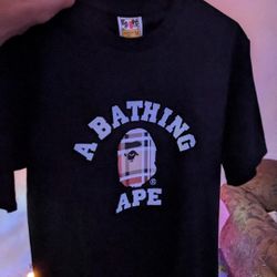 A Bathing Ape BAPE x Burberry College Plaid T-Shirt Black Medium 