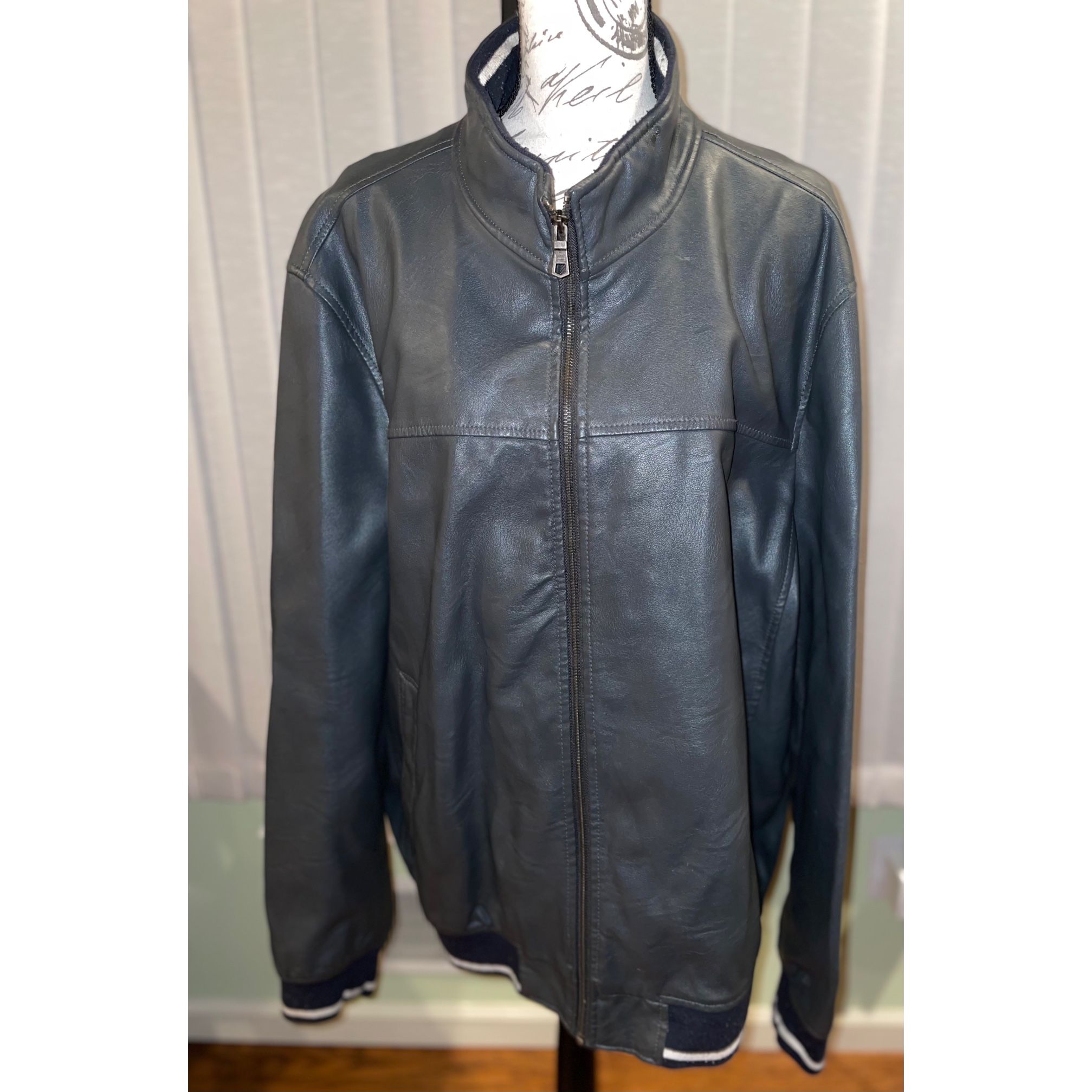 Men’s Leather Jacket Tommy Hilfiger Motorcycle Coat