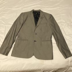 H&M Mens 40R Grey Sport Coat w/ Elbow Patches