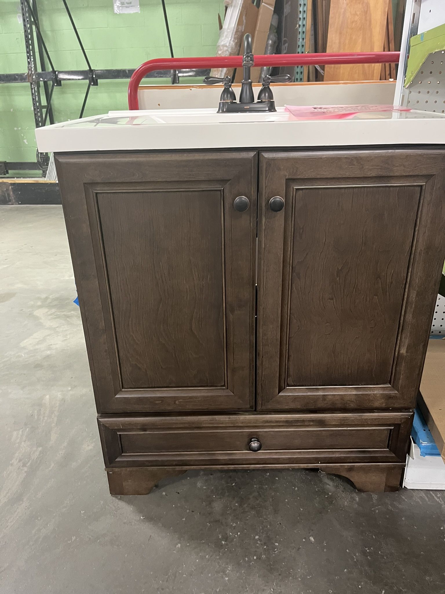 32 x 24 Inch Wooden Bathroom Vanity & Sink