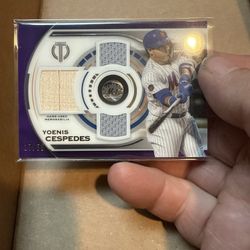 2019 Topps Tribute Yoenis Cespedes Triple Relic, Purple /50