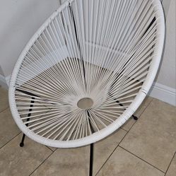 Modern Bistro Woven Rope Chair - White