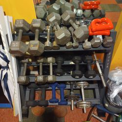 Dumbbells Sets With Weight Rack For Sale.