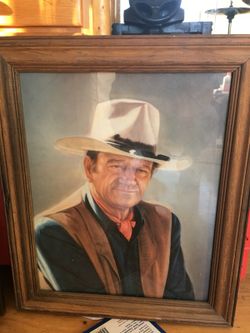 The DUKE John Wayne framed art work
